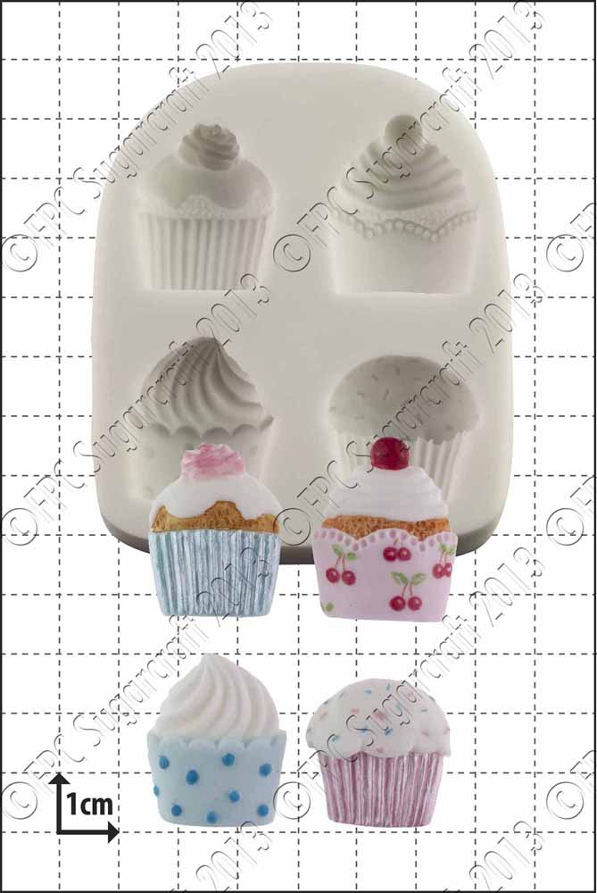 Cupcakes Silicone Mould by FPC Sugarcraft www.fpcsugarcraft